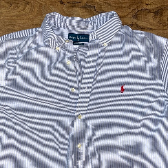 Ralph Lauren Blue stripe shirt - Picture 2 of 3